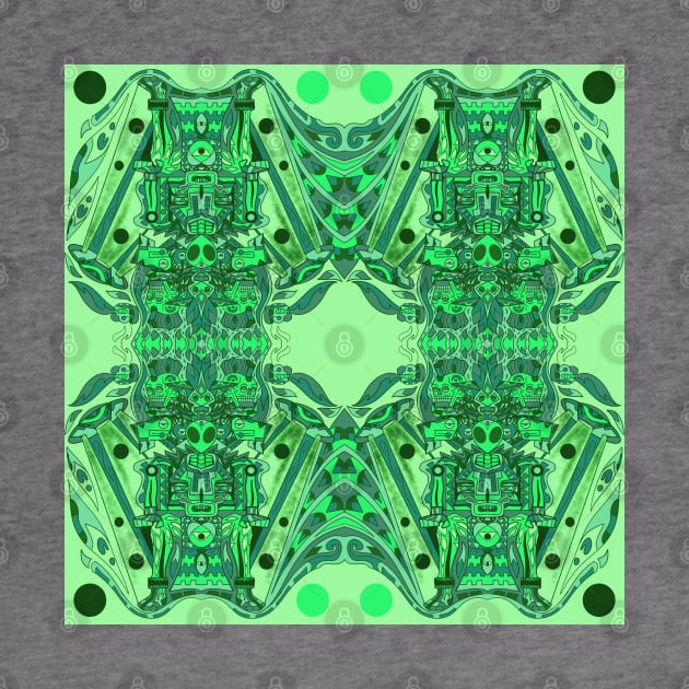alien mirror warship mayan ecopop pattern by jorge_lebeau